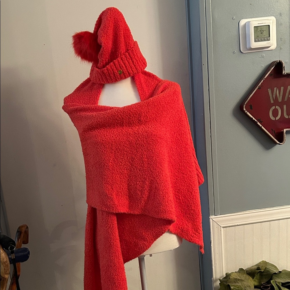 Lilly Pulitzer Red Scarf and Hat Set
